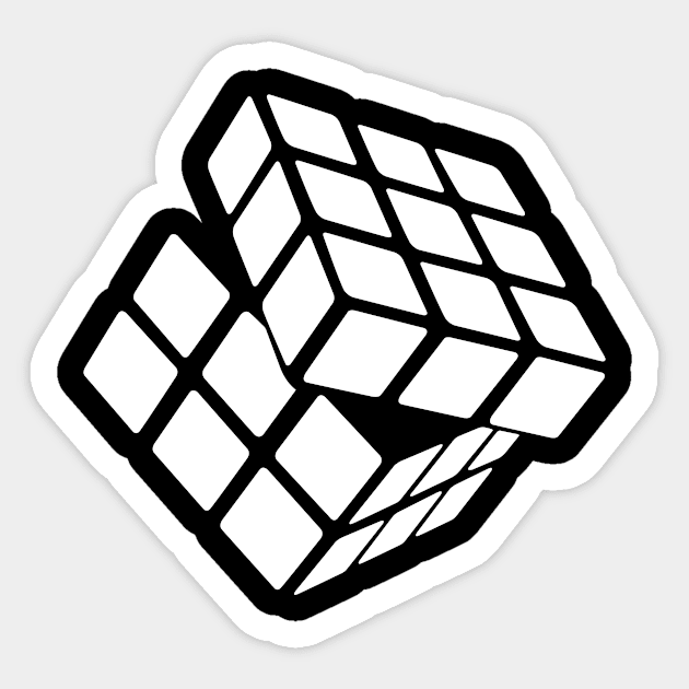 White Rubik's Cube Sticker by Modnay